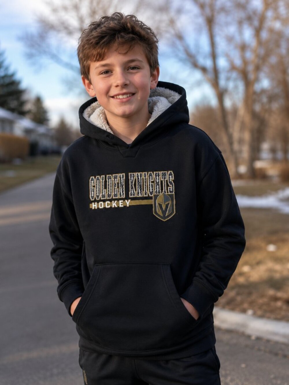 Golden Knights Sherpa Lined  Hoodie   YOUTH (LARGE)